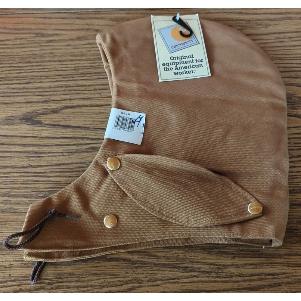 New With Tags Carhartt Duck Canvas Hood Lined with Snap On Face Guard 6BLH